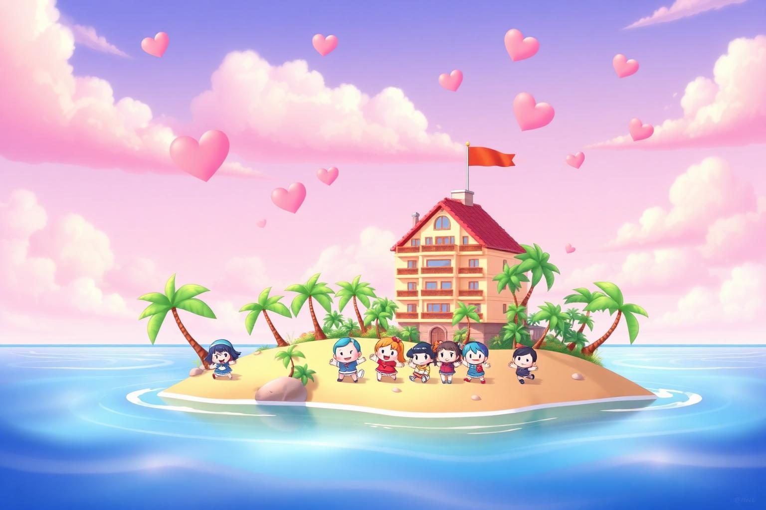 Tomodachi Life island with Mii characters
